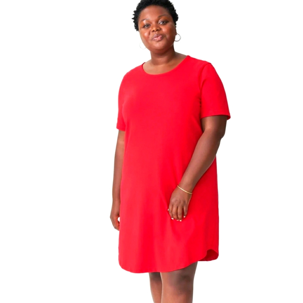 Universal Standard Red Halie T-Shirt Dress XS